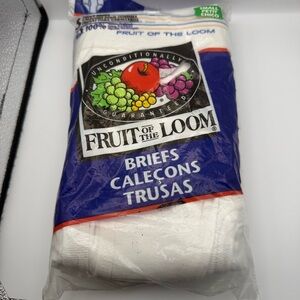 NIOP Vintage 1998 Fruit of the Loom Briefs 3 Pack Men's White Size Small  30-32